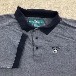 Vintage Big Dogs Polo Shirt Mens Extra Large Blue Short Sleeve Y2K 90s